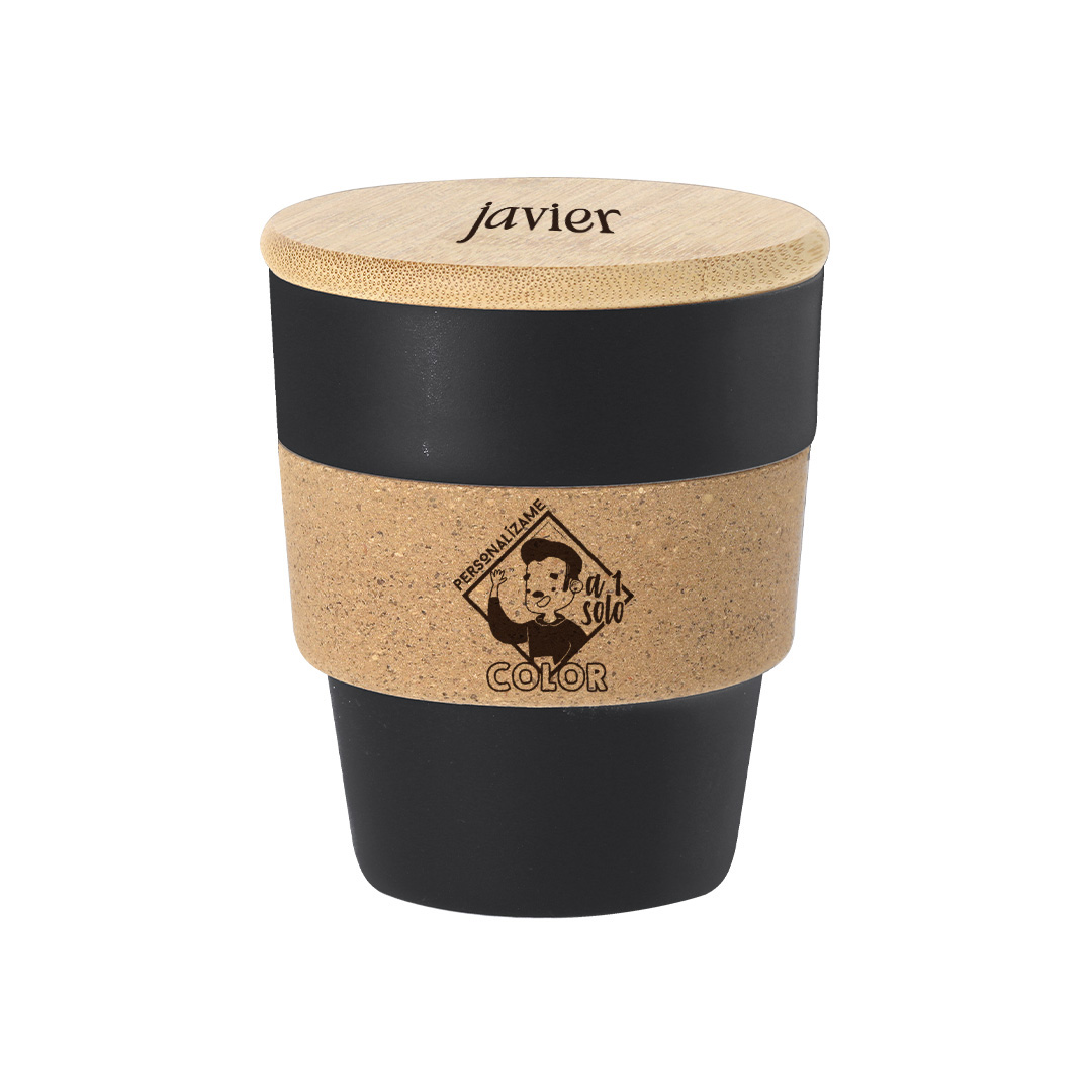 Vaso bambú y corcho personalizado