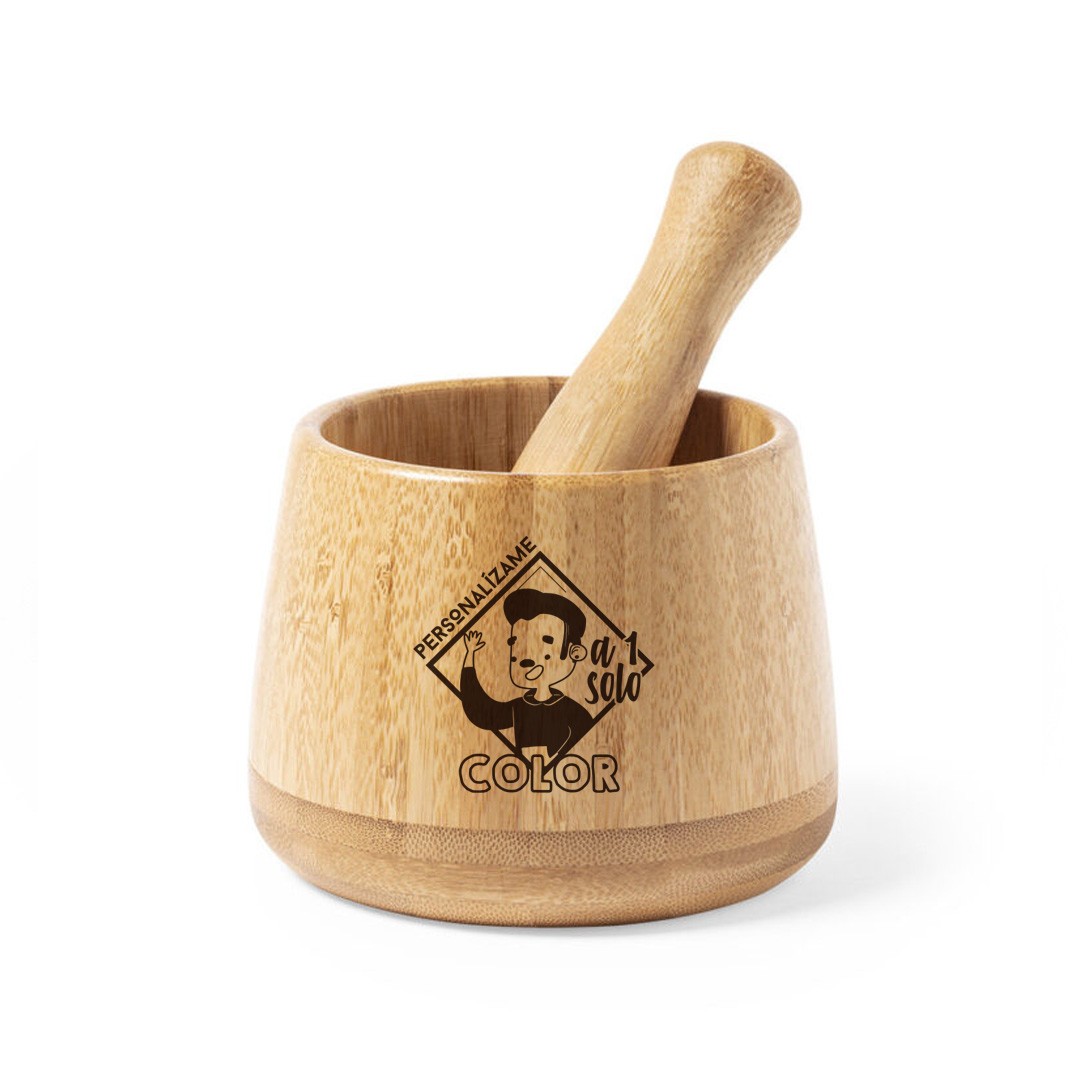 Mortero bambú personalizado