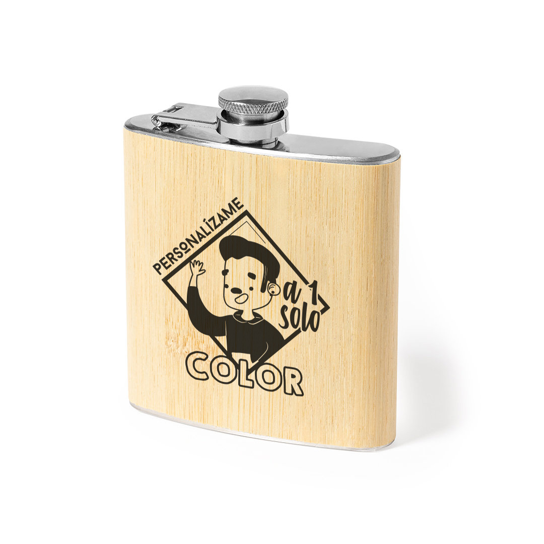 Petaca bambú personalizada