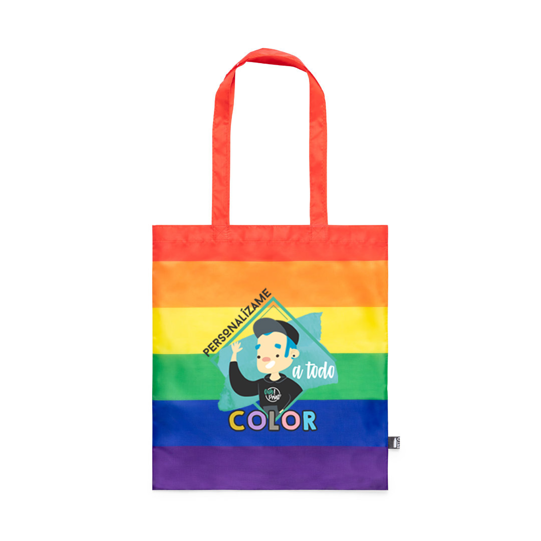 Tote Bag poliéster Arcoiris personalizado