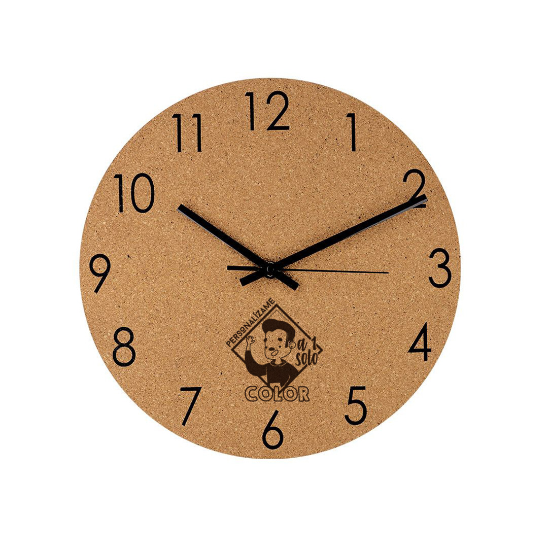 Reloj pared corcho personalizado