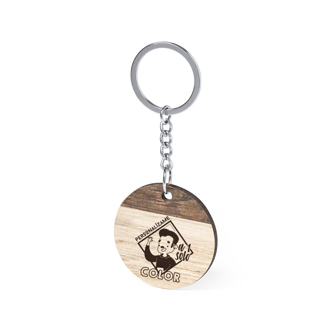 Llavero bicolor redondo personalizado