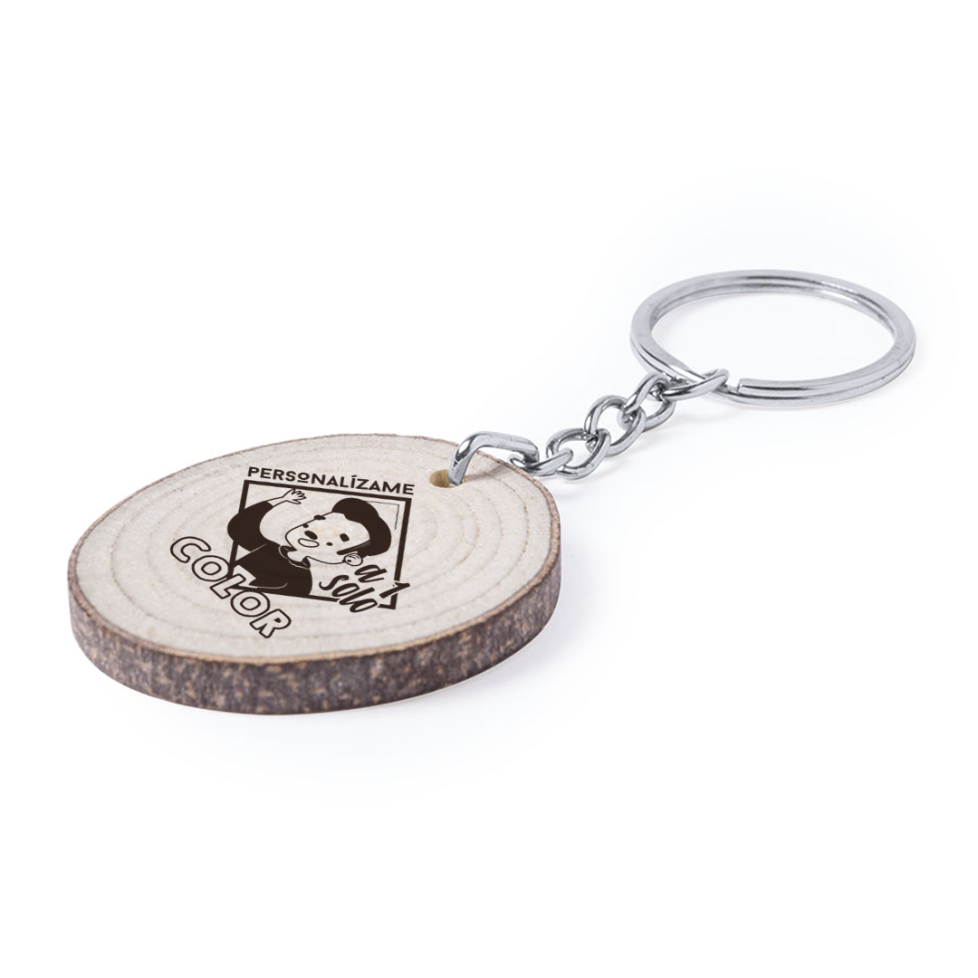 Llavero tronco natural personalizado