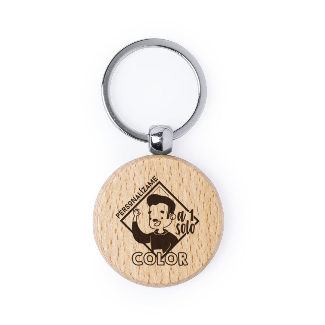 Llavero madera redondo personalizado