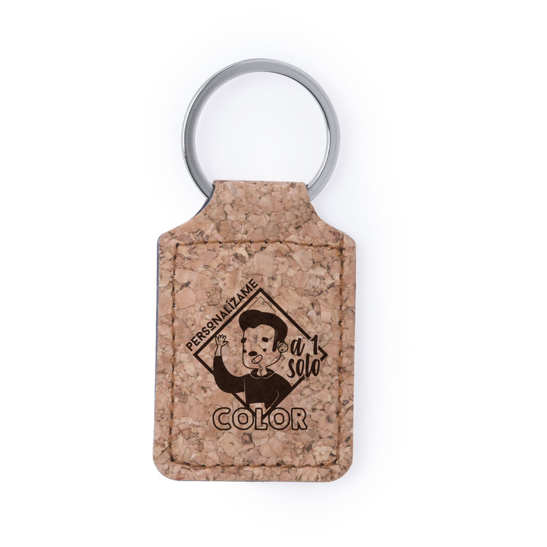 Llavero corcho rect. personalizado