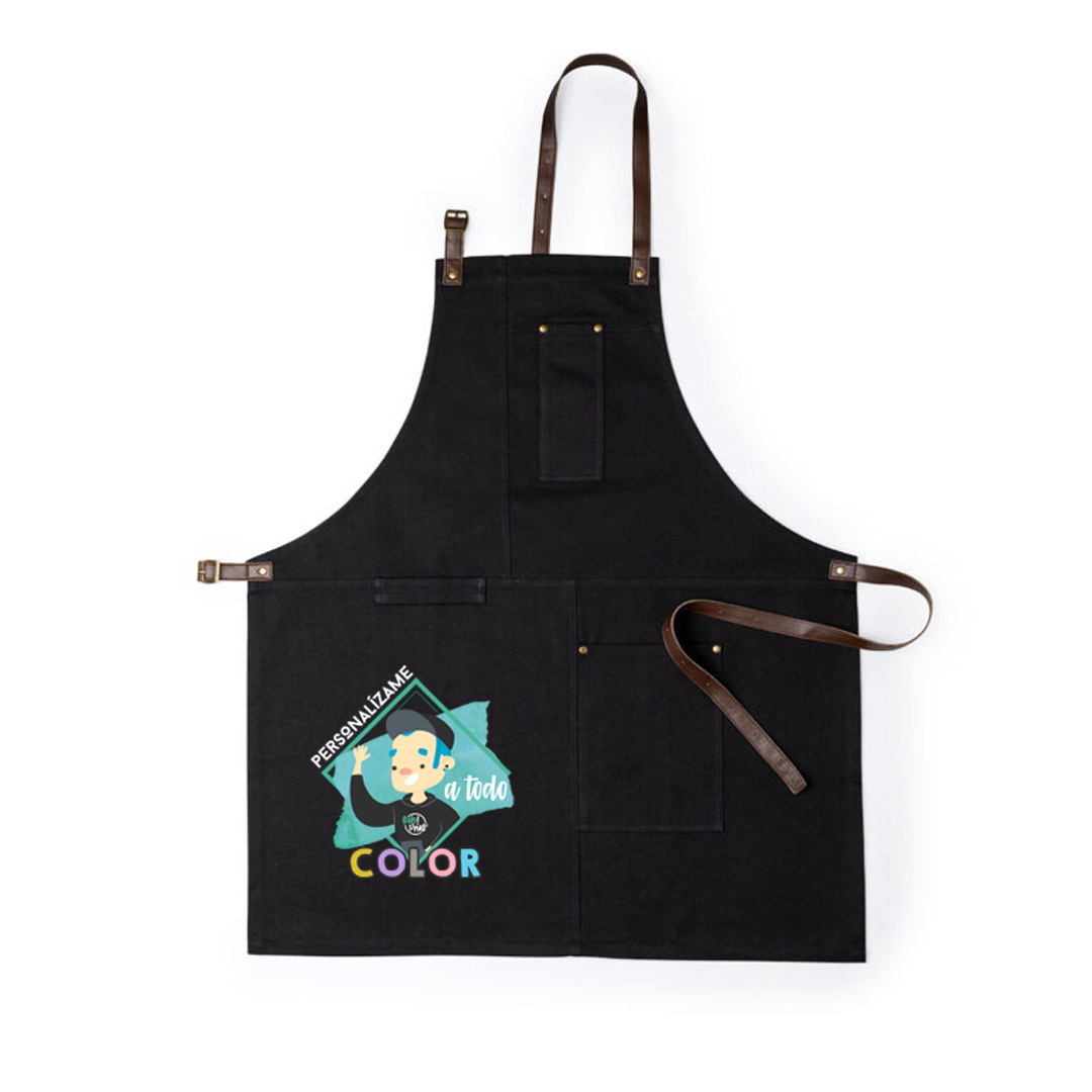 Delantal negro personalizado