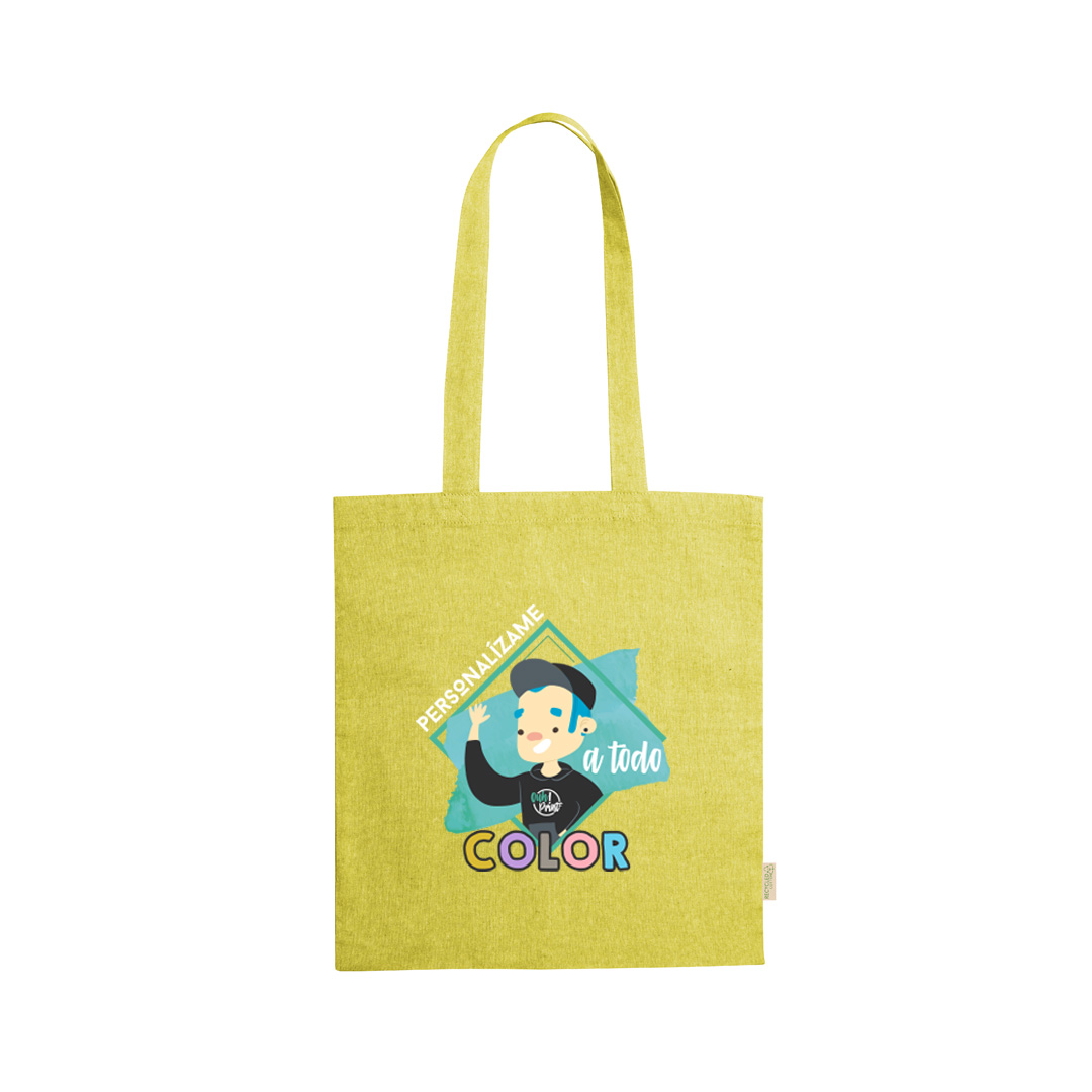 Tote Bag amarillo jaspeado personalizado