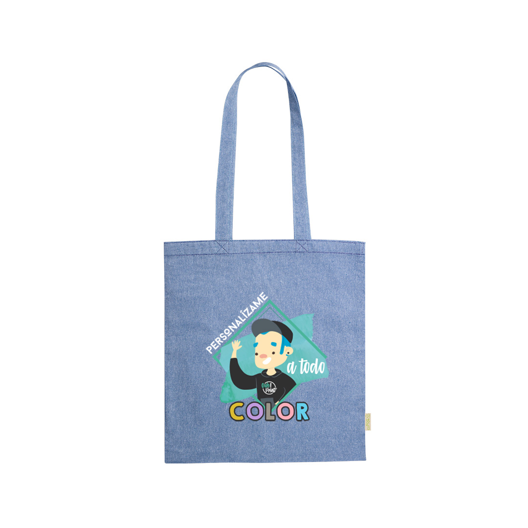 Tote Bag azul jaspeado personalizado