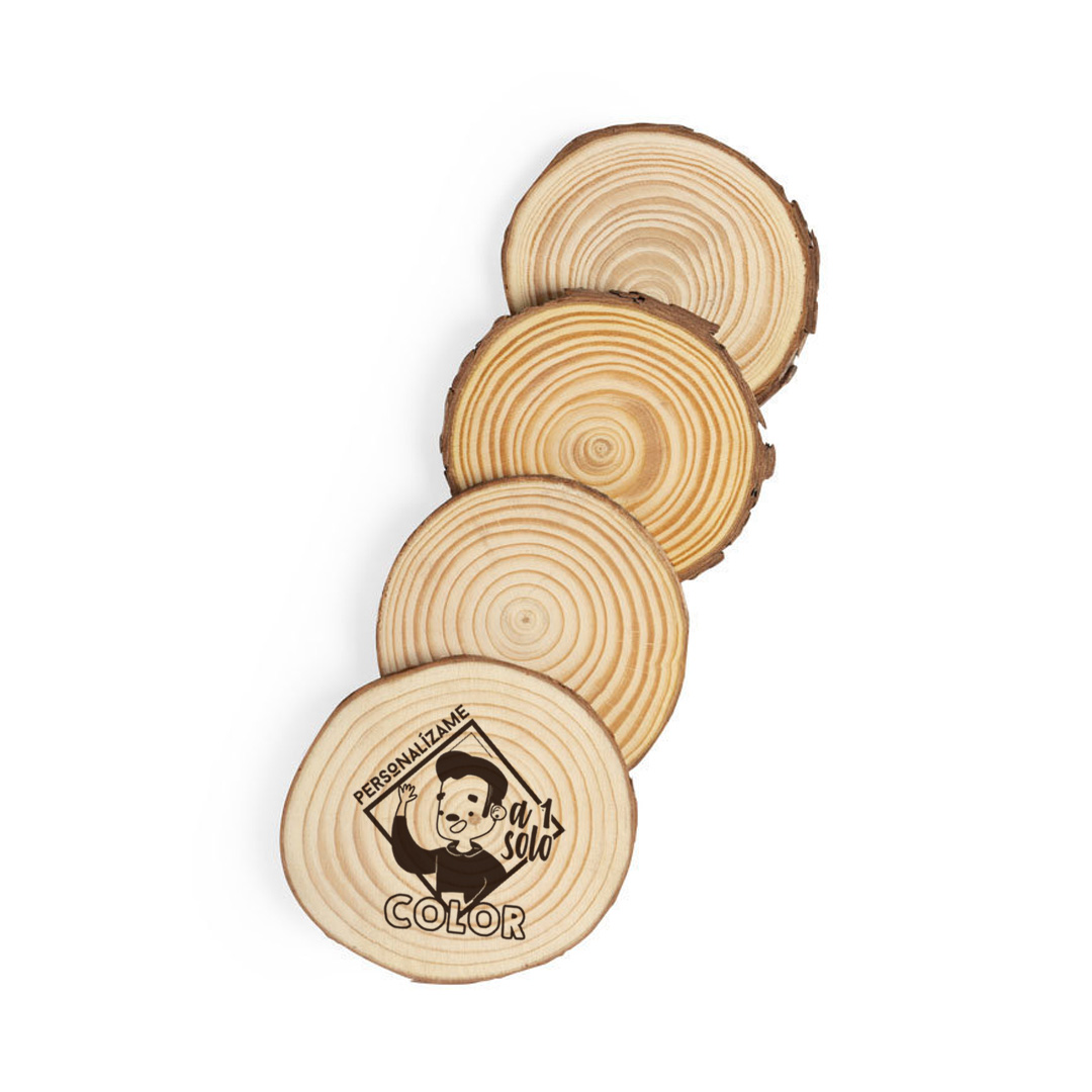 Set posavasos tronco personalizado