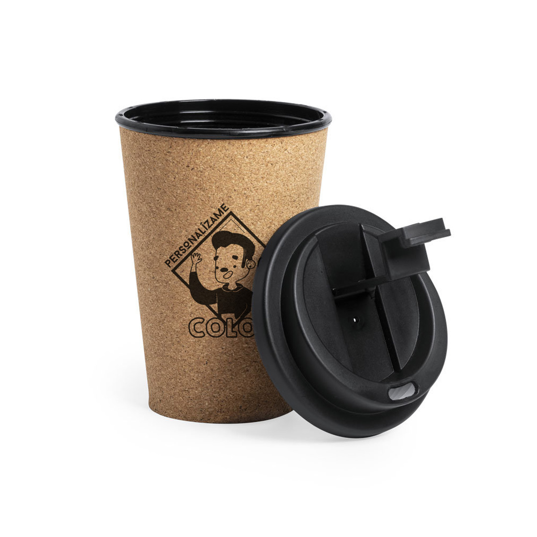 Vaso corcho con tapa personalizado