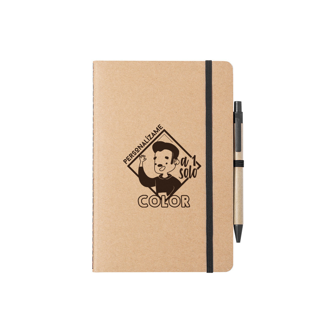 Bloc cartón con bolígrafo personalizado