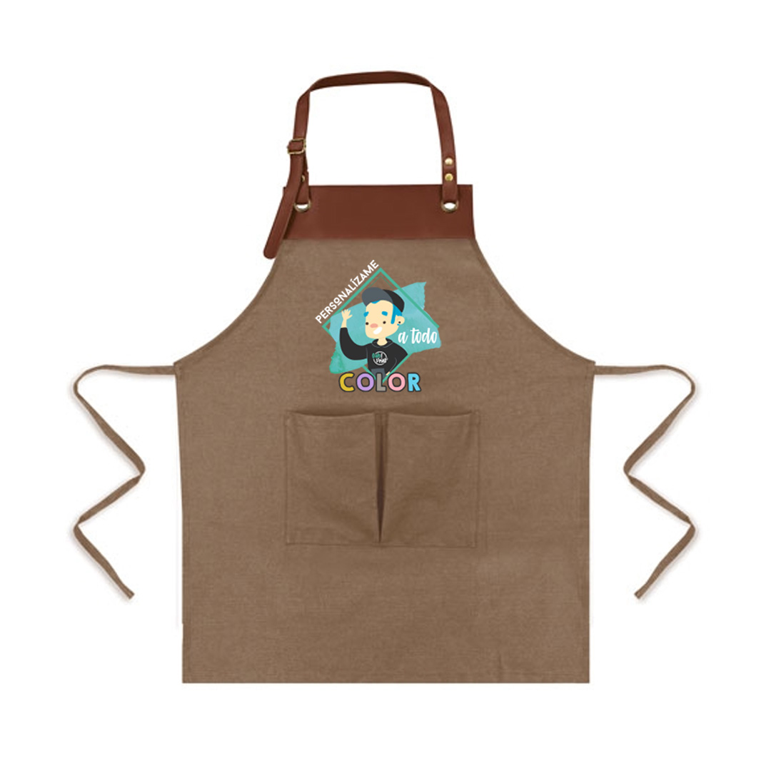 Delantal marrón personalizado