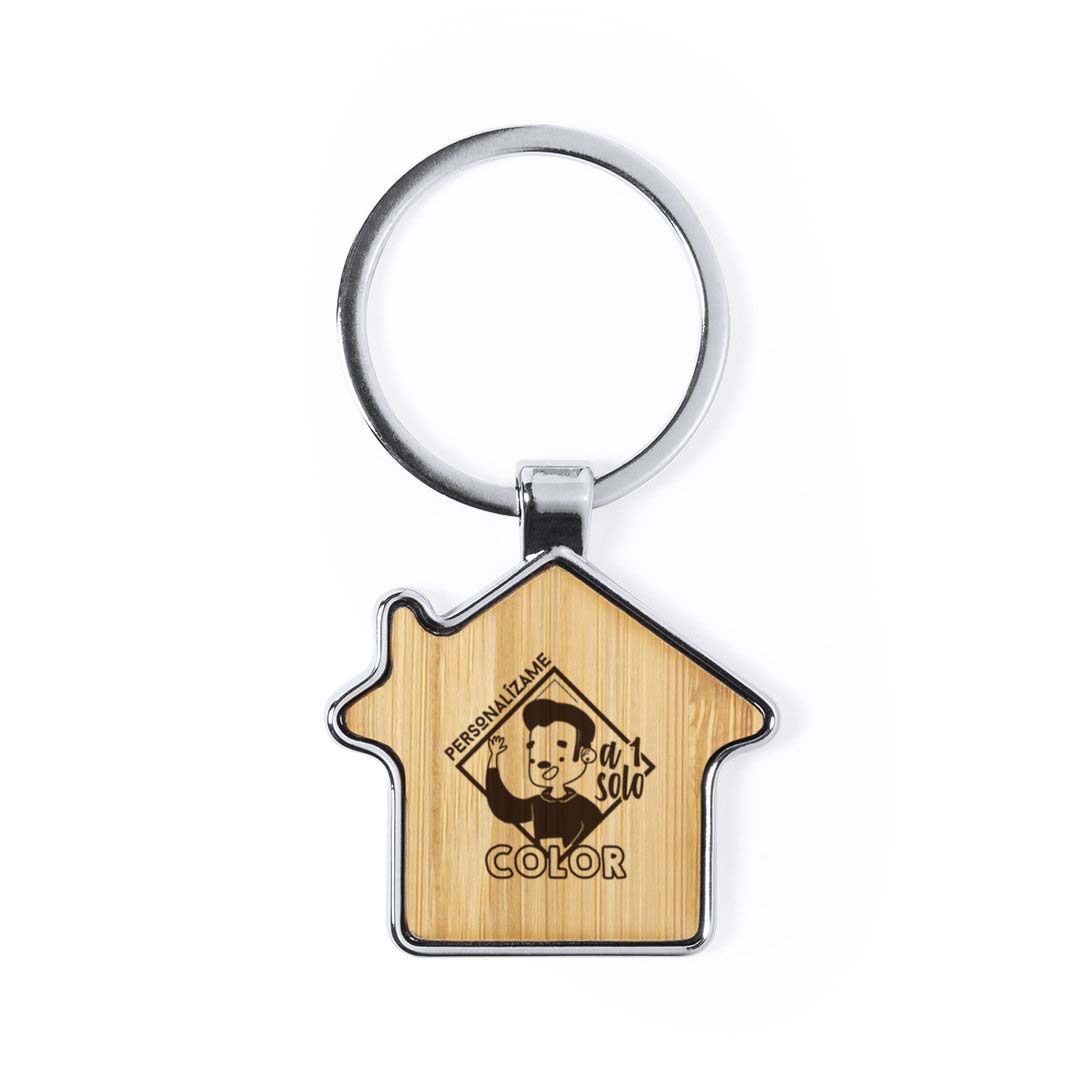 Llavero casa bambú