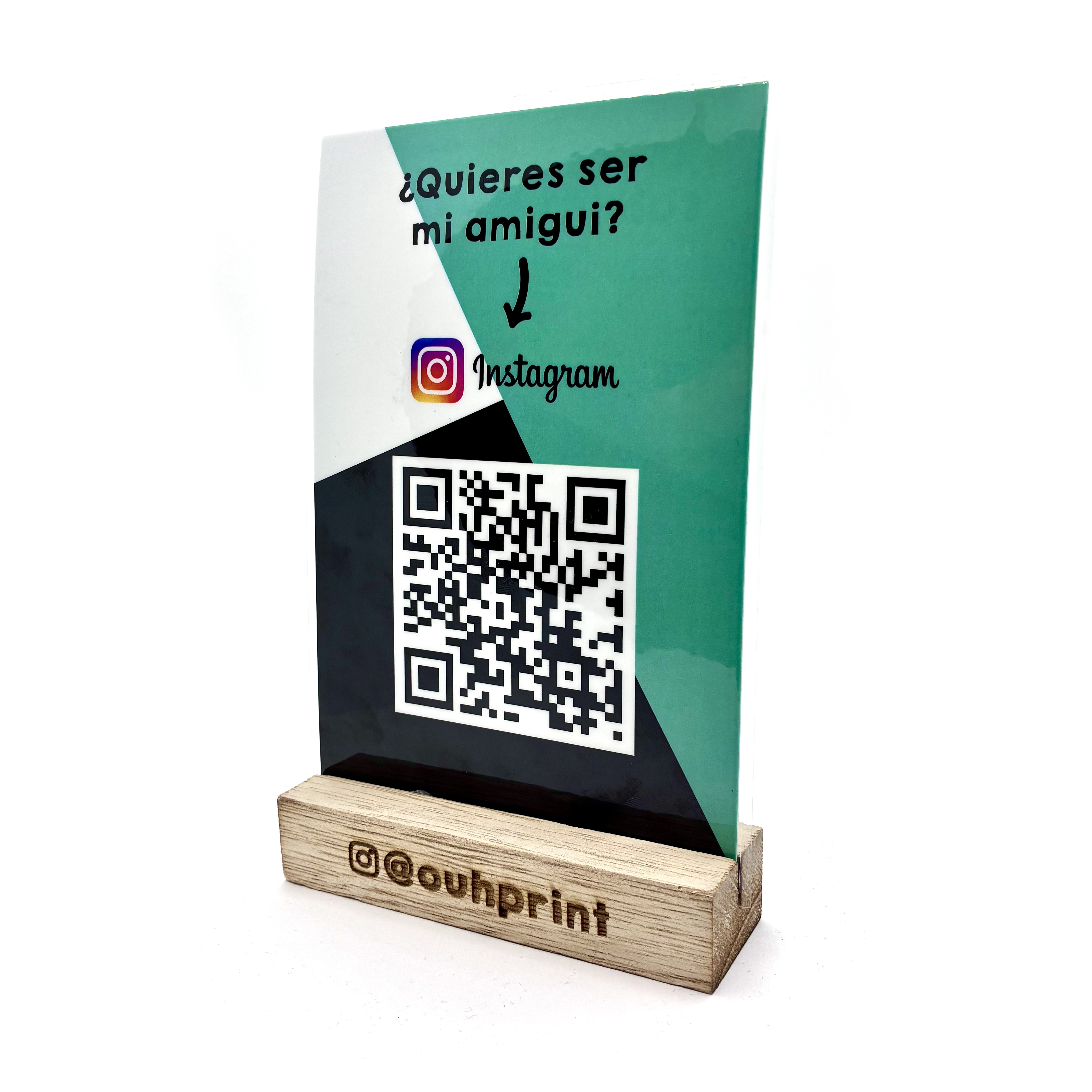 Soporte QR con base personalizado