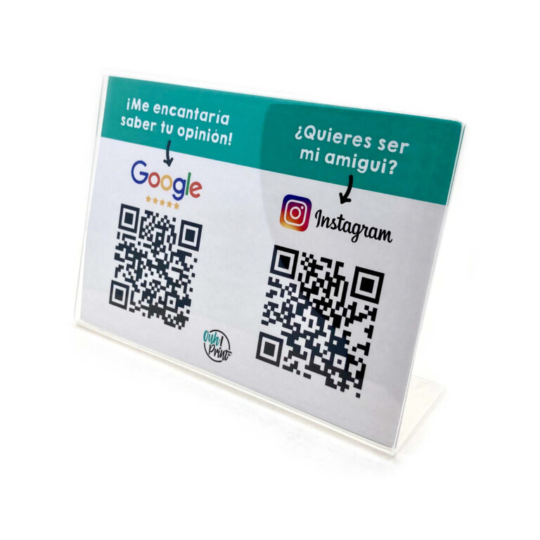 Soporte QR metacrilato personalizado