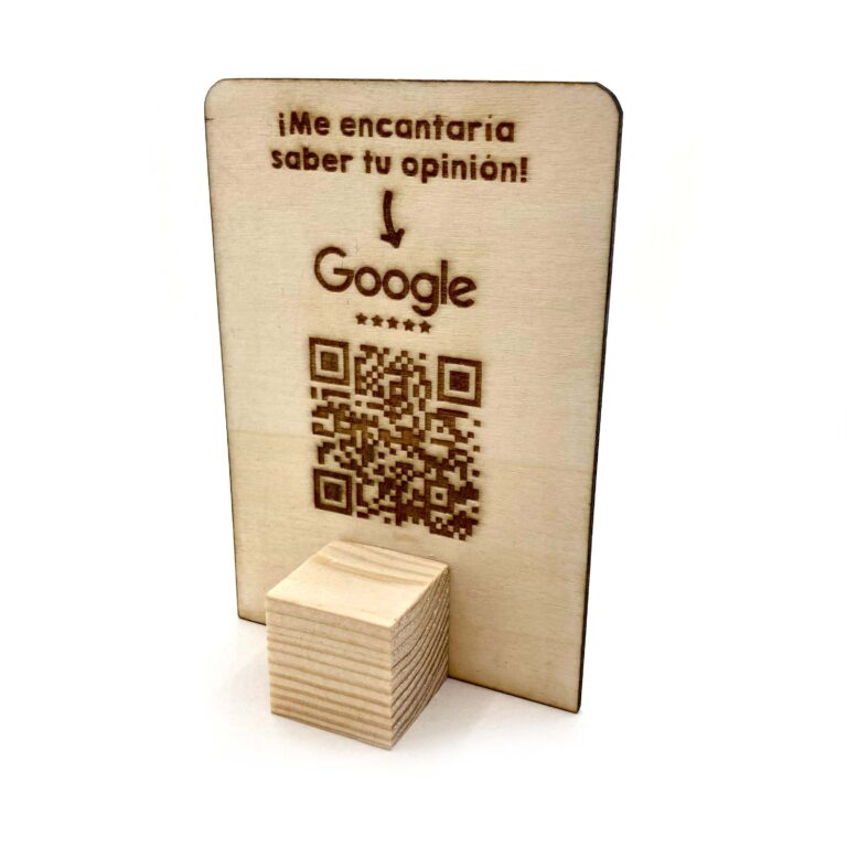 Soporte QR madera personalizado